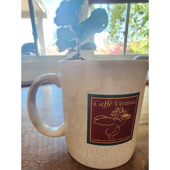 Starbucks Caffe Verona 80/20 Coffee Blend Swirl Pattern Tea Cup Mug | 12oz - Picture 1 of 4